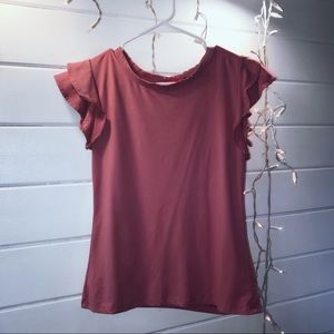 🌟3 for $20🌟 Boutique pink ruffle top!